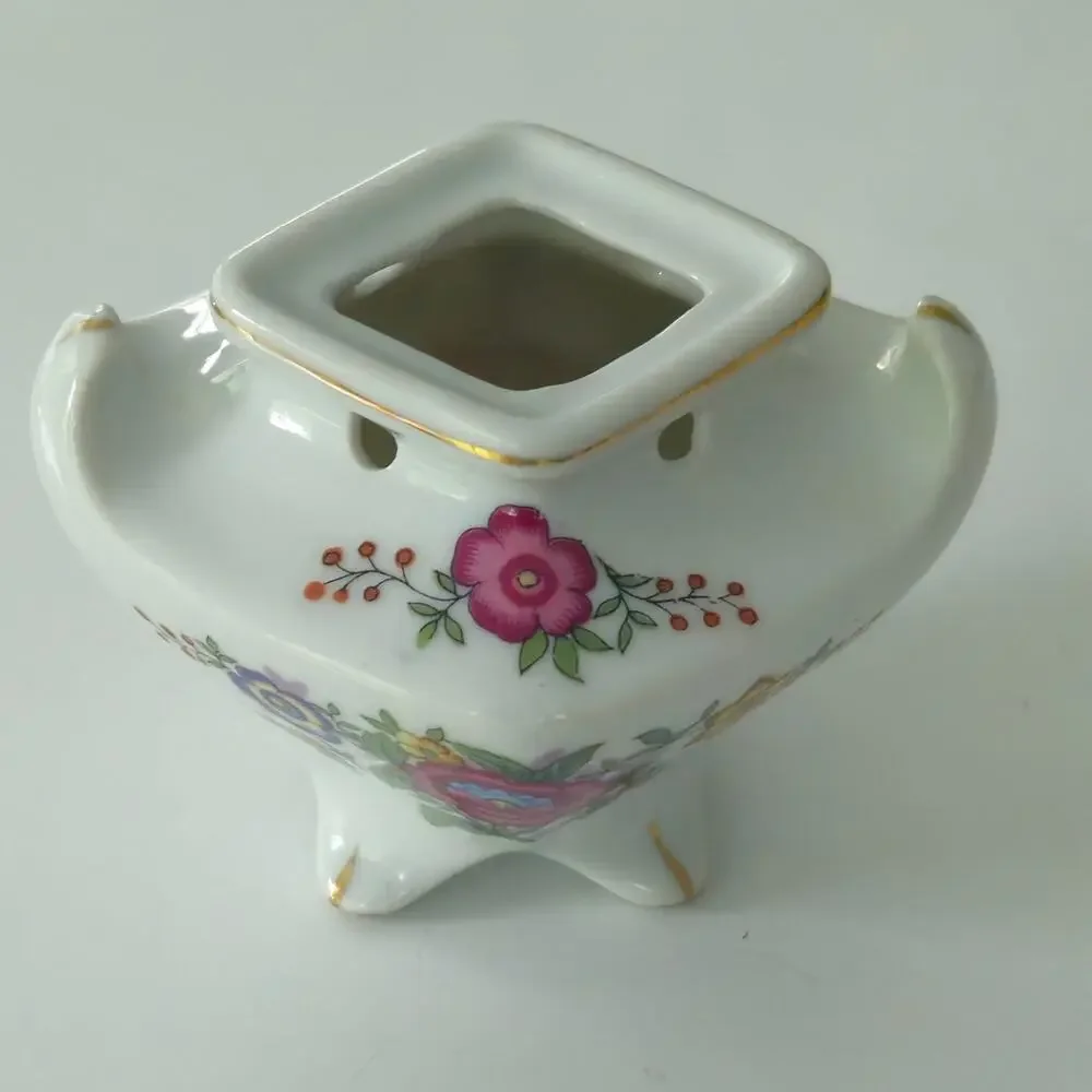 Vintage Japanese Porcelain Pagoda Posy or Incense Holder | 1950s–60s Bud Vase